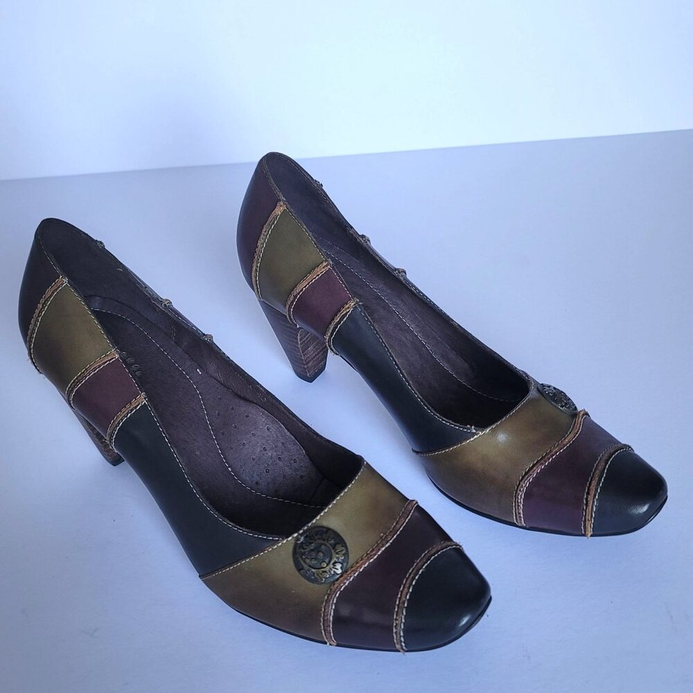 Spring Step Sauci Multicolor Patchwork Cone-Heel … - image 1